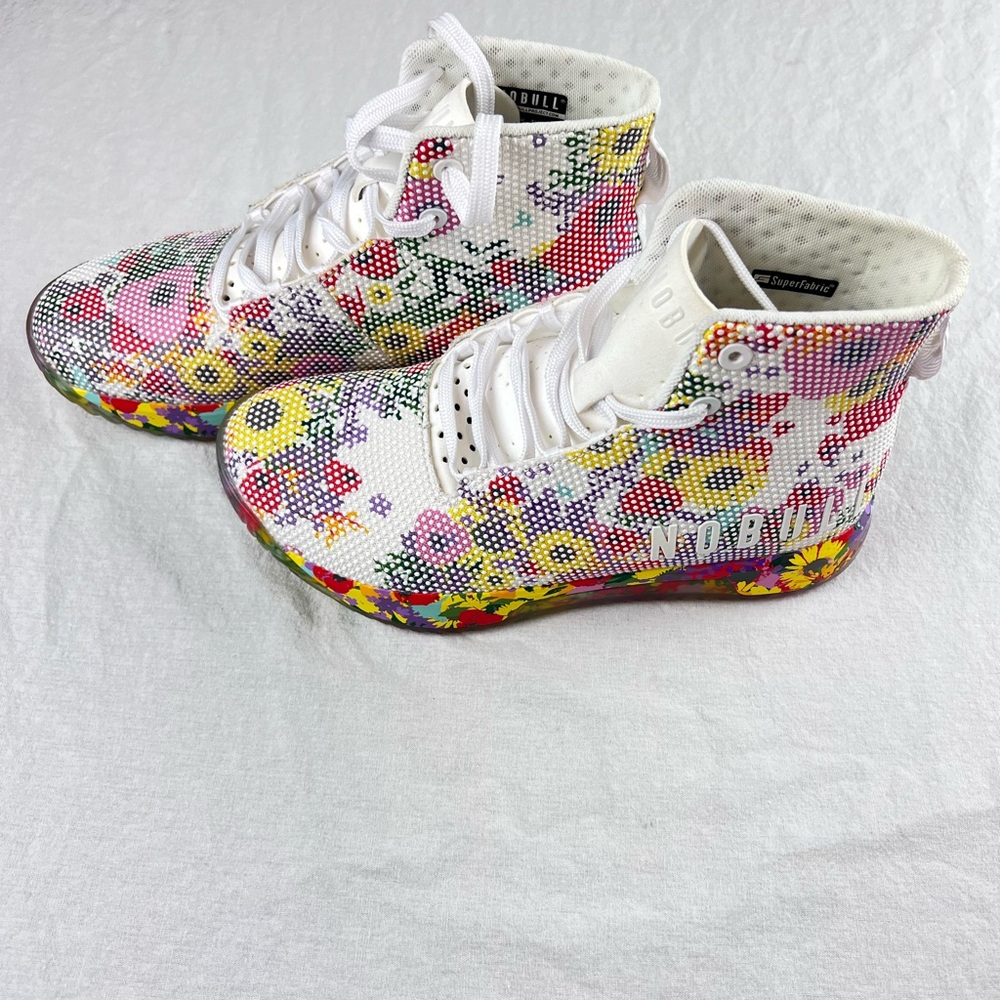 NoBull Women's Super Fabric Floral High Top Sz 7 + Floral Laces Sneaker Trainers - Picture 6 of 13